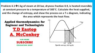 Problem 41 steam at 20 bar dryness fraction 09 is heated at constant pressure to a temp of 300 [upl. by Apeed955]