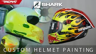 Custom Helmet Painting  SHARK RaceR Pro GP FIM  The Flame RM77 [upl. by Amargo]