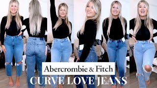 Abercrombie amp Fitch CURVE LOVE JEANS try on  How they fit a MIDSIZE body [upl. by Willey]