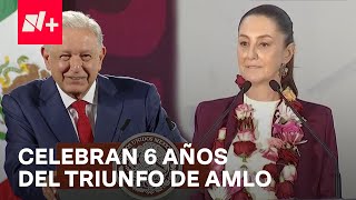 AMLO Recuerda los 6 Años de su Triunfo y Sheinbaum lo Celebra [upl. by Manoop]