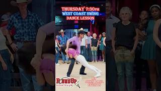 West Coast Swing lesson at Round Up Nightclub with JohnPaul and Dana Thursday at 730pm [upl. by Aiekat560]