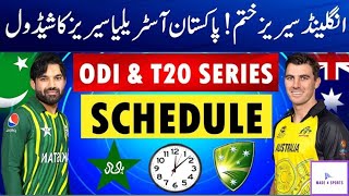 Pakistan vs Australia schedule  Pakistan vs Australia T20 and ODI Series Schedule 2024 [upl. by Aerehs]