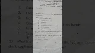 Msc 3rd sem msc chemistry mid term questions paper hpu shimla summerhill [upl. by Acquah]