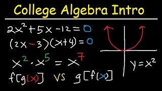 College Algebra Introduction Review  Basic Overview Study Guide Examples amp Practice Problems [upl. by Scarlett]