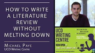 How to Write a Literature Review UCD Writing Centre [upl. by Enaek65]