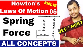 11 Chap 5  Laws Of Motion 05  Spring Force  Spring Numericals JEE mains NEET All concepts [upl. by Esinev430]