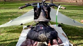 How to setup a tarp for bikepacking using your bike Flying Diamond Pitch [upl. by Essirahc]