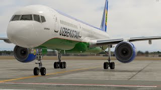 XPlane 12 Bukhara  Fergana FlightFactor Boeing 757200 Uzbekistan Airways UK75701 [upl. by Merc]