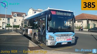 Bus 385 RATP  Urbanway 12 GNV Cursor 8 N°5909 Juvisy RER  ÉpinaysurOrge [upl. by Ecnahoy191]