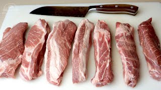 How to Cut Country Style Pork Ribs  Deboning amp Slicing Boston Butt Shoulder  Boneless Ribs [upl. by Galang580]