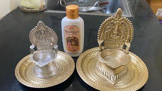 Brass amp Silver Cleaning Using Vim ShudhhamPooja vessels cleaningBrass Deepam cleaning [upl. by Sello]