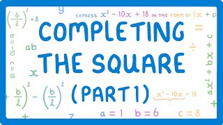 GCSE Maths  How to Factorise Quadratics by Completing the Square Part 1  Factorise When a1 52 [upl. by Laryssa]