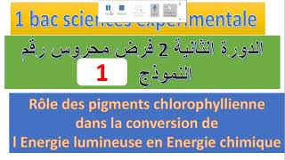 1 bac biof svt contrôle2 continue role de pigments chlorophylienne dans la conversion [upl. by Adirahs]