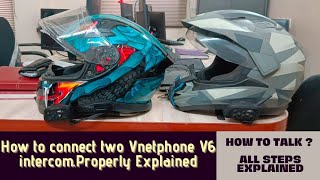 How to connect 2 Vnetphone V6 intercoms and communicate  Explained 😎 intercom bluetooth riding [upl. by Heinrick]