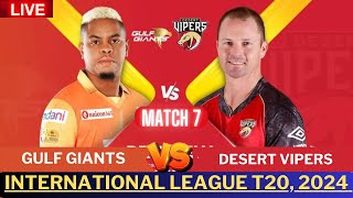 ILT20 Live 2nd Innings  Gulf Giants vs Desert Vipers 7th Match  GG Vs DV Live Match Today ILT20 [upl. by Nanis]