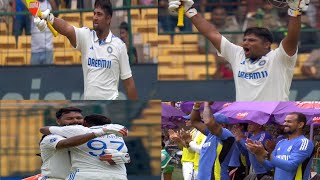 Sarfaraz Khan century celebration  Sarfaraz Khan 100th vs NZ Highlights 2024 test cricket [upl. by Dian]