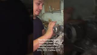 How to press king pin bolts into strut ￼yolk and steering knuckle of a 20132017 Cadillac XTS ￼ [upl. by Elbring]