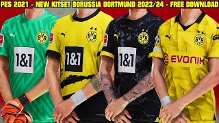 PES 2021  NEW KITSET BORUSSIA DORTMUND 202324  4K [upl. by Rhetta]