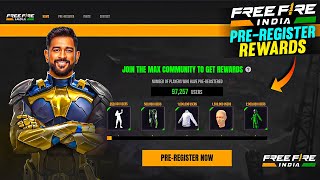 FREE FIRE INDIA PREREGISTER REWARDS🇮🇳 [upl. by Babby758]