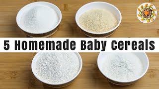 5 Homemade Baby Cereals for 6 Month Old Baby  Stage 1 Baby Cereals  Healthy Baby First Foods [upl. by Goda]