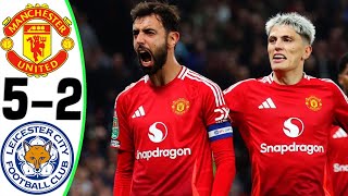 Man Utd vs Leicester 52  All Goals and Highlights  2024 [upl. by Mallin]