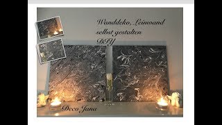 DIY Wanddeko Leinwand Keilrahmen Bild selbst gestalten  Deko Jana [upl. by Ajup]