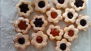 Coconut Linzer Cookies Recipe  شیرینی مربایی [upl. by Lamond945]