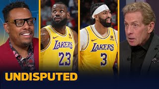 Lakers defeat Pelicans in PlayIn LeBron post 2399 amp AD records doubledouble  NBA  UNDISPUTED [upl. by Enialehs]