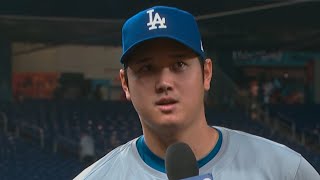 Shohei Ohtani Postgame Interview on Becoming First Player to Reach 5050 [upl. by Grimona204]