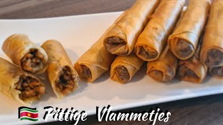 🇸🇷 Surinaamse Pittige Vlammetjes snack receptchicken Flame snacks recipe [upl. by Atnoved]