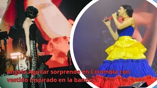 Ángela Aguilar sorprende en Colombia con vestido inspirado en la bandera [upl. by Susana]