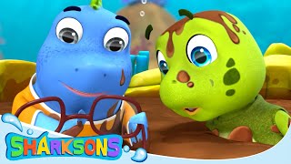 Fun in the Mud Puddle  Videos for Kids  Nursery Rhymes amp Kids Songs  The Sharksons [upl. by Beacham]