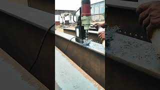 dongcheng magnetic drill machine ralli ivolf magnet drill machine work steel febrication work [upl. by Mazonson127]