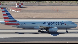 American Airlines Airbus A320232 N678AW takeoff from PHX [upl. by Veejar958]