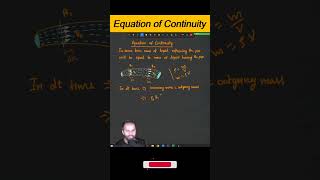 Equation of Continuity in Fluid Dynamics fluidmechanics physics jeemains neet [upl. by Mccurdy]