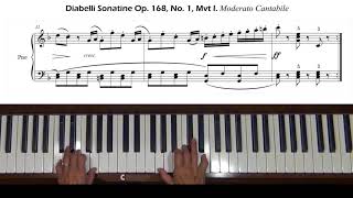 Diabelli Sonatina in F Major Op168 No1 I Moderato Cantabile Piano Tutorial [upl. by Thorsten]