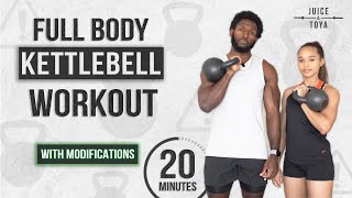 20 Minute Full Body Kettlebell Workout With Modifications [upl. by Anallise]