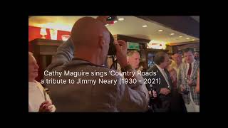 Iconic Restaurant closes Cathy Maguire sings ‘Country Roads’ tribute to Jimmy Neary 19302021 [upl. by Derfla]