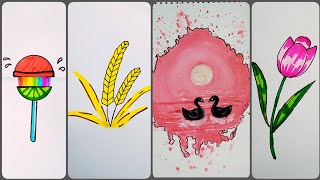 Easy Art ideas for beginners painting tips and hacks Drawing tutorial cool art tricks [upl. by Samtsirhc]