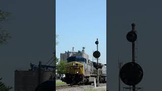 Slow CSX crossing the Deschler diamond railroad railfan freighttrain [upl. by Zebapda907]