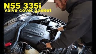 How to Replace a N55 Valve Cover Gasket on a BMW F30 335i DIY [upl. by Ocsicnarf370]