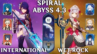 Spiral Abyss 43 Floor 12 9 Stars Raiden International and Noelle Wet Rock Genshin Impact 43 [upl. by Naitsirhk130]