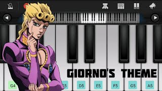 Giornos Theme  JoJos Bizarre Adventure  Piano Tutorial  Perfect Piano  Basic Piano [upl. by Sears]