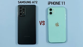 Samsung A72 vs iPhone 11 Speed test amp Camera Comparison [upl. by Siramad]