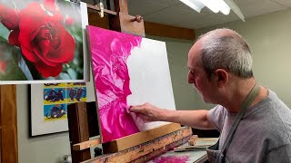 Underpainting demonstration using Quinacridone Magenta Part 1 [upl. by Auqinehs]