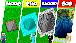 DEEPEST TUNNEL HOUSE BUILD CHALLENGE  Minecraft Battle NOOB vs PRO vs HACKER vs GOD  Animation [upl. by Onyx]