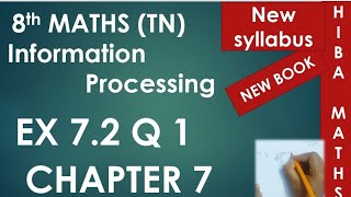 8th maths chapter 7 exercise 72 question 1 tn samacheer hiba maths [upl. by Kolnos514]