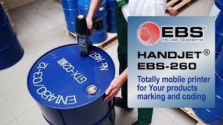 🇬🇧 HANDJET EBS260  Film 2  totally mobile ink jet printer  hand held portable [upl. by Allerbag]