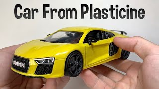 Tutorial how to make a car Audi R8 from plasticine clay [upl. by Towill]