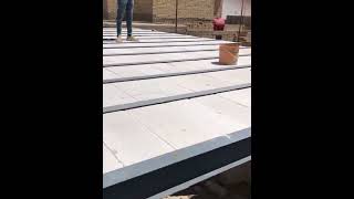 Roof steel channel cement board laying process [upl. by Nolat]